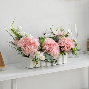 카네이션 조화 센터피스 순수울타리set 36cm 꽃 어버이날 스승의날 테이블 장식 감사 선물 행사 소품