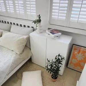 나무뜰 몰리 E0등급 2단 800 폭깊은 선반 높은 수납장 BSC377