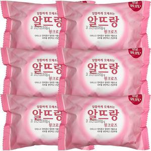 알뜨랑 비누 핑크로즈 140g x 6개,세수,세안,클랜징