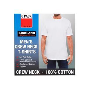 커클랜드 남성면라운드티 흰색 6매 S M L XL 코스트코