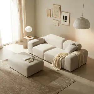 장인가구 로엠 3인용 이지클린 조야 패브릭 소파(스툴포함)