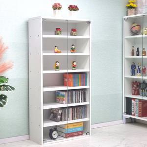 드림퍼니처 모던1200 유리문 깊이24cm 7단 CD수납장 5단 DVD장식장 6단 진열장 피규어소품장 틈새장 만화책