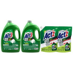 액츠 퍼펙트 딥클린 액체세제 용기, 3.3L, 2개 + 리필, 2.2L, 2개