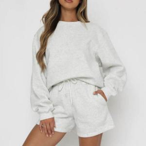 [신세계몰]겨울 여성 기모 긴팔 반바지 트레이닝복 세트 여자 데일리 운동복 츄리닝 상하세트 2종