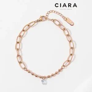 [하프클럽/]CIARA 써지컬스틸 Ottaviano 캐럿포인트 빅체인 팔찌