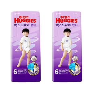 2024 하기스기저귀 맥스드라이 6단계 팬티형 남아용 38매x2팩 점보 아기기저귀