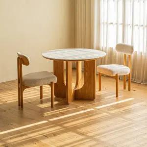 [레트로하우스] 오아르 벤 세라믹 원형 2인 식탁세트 1000 (의자2)