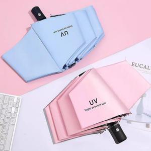 심플 컬러 자동 암막 양우산 방수 작은 접이식 차외선 차단 우산 4계절 필수 선물