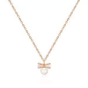 [비앤비골드] 14K/18K 리본 그레이스펄 진주 체인 목걸이 MNN40222