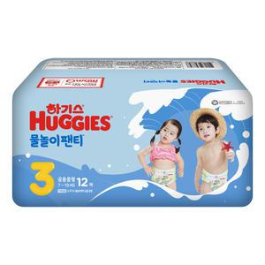 하기스 물놀이 팬티 3단계 중형 공용 12매입 1팩