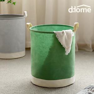 투톤 린넨 빨래 세탁 바구니 접이식 방수 패브릭 원형 햄퍼 다용도 빨래통 세탁물 보관함