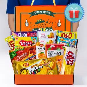 엄지척 알찬2호 아담 사이즈 종합과자선물세트 단체 행사 선물용 시상품 간식꾸러미 손잡이 박스