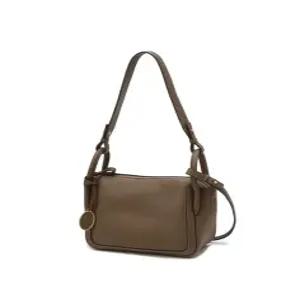 헤지스 액세서리 [백화점BEST][아카이브H] H 오벌 장식 다크베이지 레더 토트겸 숄더백 M HIBA4F161I3