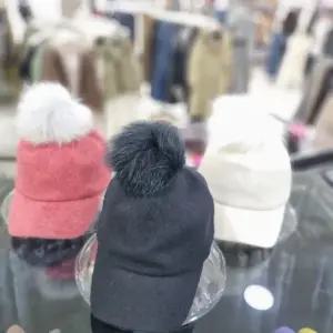 베네통/애플아울렛/폭스퍼 탈 부착 모혼방 야구 모자/BCCP55361