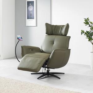 모네 천연면피 전동 리클라이너 스마트폰거치 USB포트 1인 소파의자 - 3color