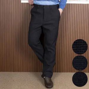 [중년의 품격]겨울 남성 핀하운투스 기모 반밴딩 원턱 정장바지