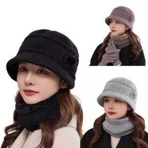 겨울 예쁜 여성 모자 미시 중년 데일리 방한 털모자  엄마 할머니 선물 니트 챙모자 여자 벙거지 버킷햇  40대 50대 60대