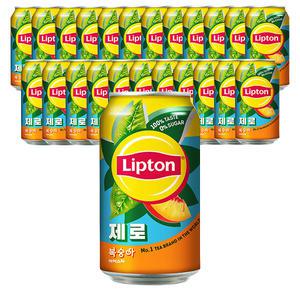 립톤 제로 아이스티 복숭아, 355ml캔, 24개