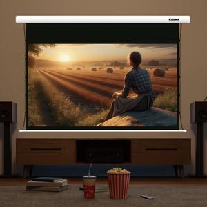 윤씨네 V-TEH100CW 전동 텐션 빔스크린 16:9 와이드 100인치 리모컨 포함