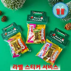 크리스마스 핸들헤더택 간식1호 구디백 단체 미니 과자선물 꾸러미 어린이집 동호회 포장