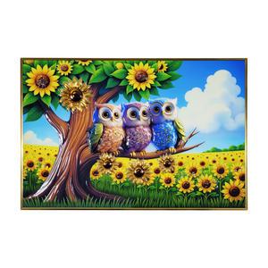 부엉이 삼남매와 해바라기 거실 현관 벽장식 그림 액자 고급형대 부자되는 풍수 인테리어