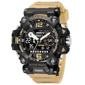 AIMS 남성용 스포츠 아웃도어 방수 밀리터리 워치 남성용 택티컬 워치 아날로그 디지털 날짜 알람 스톱워치 다기능 택티컬 빅 페이스 손목시계
