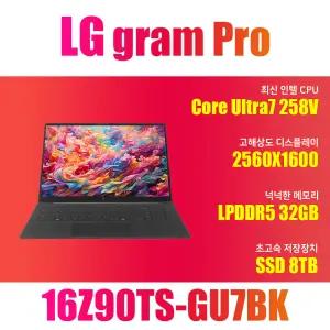 LG전자 2025 그램 프로16 16Z90TS-GU7BK/SSD 8TB(교체)