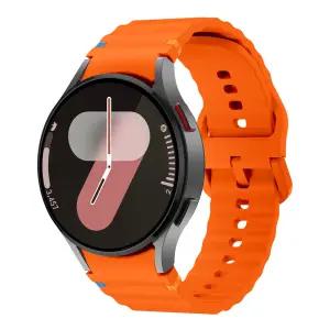 갤럭시워치 7 6 5 4 프로 클래식 스티치 스포츠 밴드 실리콘 스트랩 오렌지