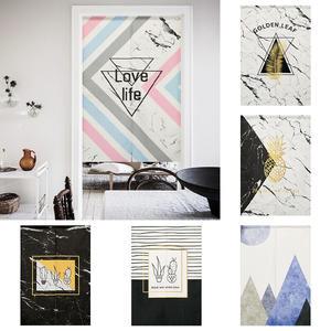 부자재 부속 커튼 설치 스트라이프 대리석 문 침실 하프 패널 출입구 걸이 홈 장식 암막