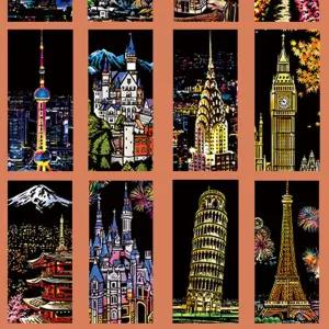 스크래치 책갈피 만들기 12개세트 세계도시 색칠하기 diy 컬러링