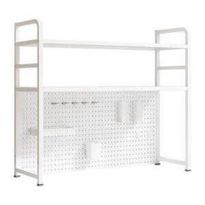 컴퓨터 데스크선반 타공판 이동식 철제 키높이 세트 정리함 접이식 피시방 메쉬보드 3단