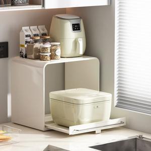 주방 레일 깔끔한 하부장 4개 홀더 강화유리 선반 전자레인지선반 식기 슬라이딩 다이