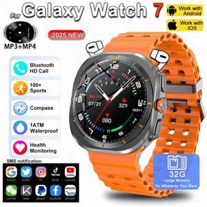2025New 삼성 갤럭시 시계 7 울트라 스마트 시계 남성용 1.46 인치 AMOLED 블루투스 통화 방수 스포츠 스마