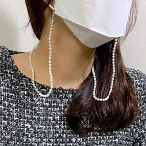 진주 마스크스트랩 목걸이 체인 분실방지 마스크줄 길이조절 매듭 데일리
