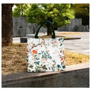 민화를담은 화훼도 사각 캔버스토트백 보부상 캔버스가방