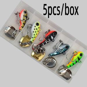 낚시 송어 플라이 낚시를위한 스푼 스팽글이있는 5 개/상자 금속 Vib 낚시 미끼 내구성 금속 건설 적합한