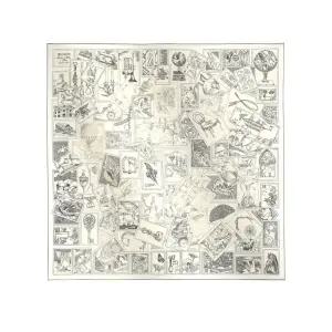 에르메스 여성 르 필라뗄리스트 뒤 포부르 90 스카프 그리 H004205S06