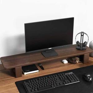 모니터 받침대 사무실 사무실모니터받침대 다크우드 키보드수납 오크 높고 듀얼 호두색