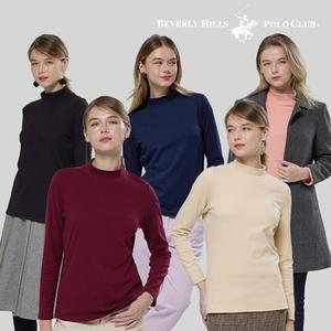 여성 더블 기모 모크넥 티셔츠 5종_