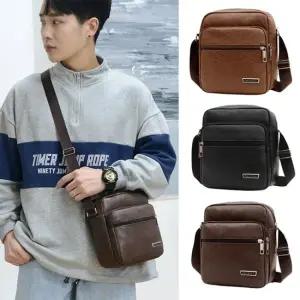 남자가방 보조가방 미니 앞포켓 여행 캐주얼 크로스백 맨스백 가죽가방 남자크로스백