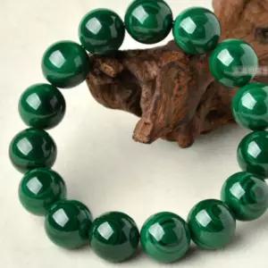 사이즈별 천연 그린 호안석 염주 팔찌 증명서 선물박스