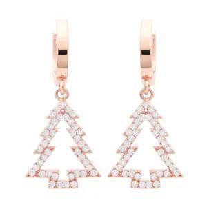 14K 골드필드 핀 이어링 트리 크리스마스 큐빅 일자침 귀걸이