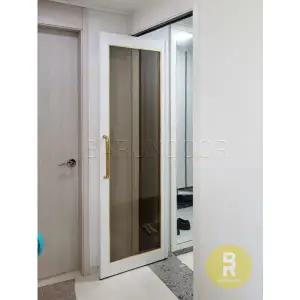 [바른도어]39번 폴딩스윙중문 화이트 브론즈강화유리