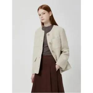 [롯데백화점]씨씨콜렉트 울 알파카 블렌드 칼라리스 자켓C253MSF103