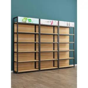 매장진열장 드럭스토어 대형마트 상품 제품 진열대 60x30x220cm 블랙 프레임 오크