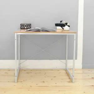 작업용 테이블 화이트 책상 원목 상판 스탠다드 데스크 (WFK19EQ)