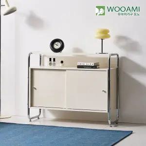 [신세계라이브쇼핑][착불] 우아미가구 모노 베론 미드센츄리 슬라이딩 수납장 1050