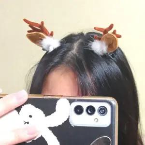 [콩심팥심]크리스마스 눈송이 사슴뿔 헤어핀2p 루돌프분장