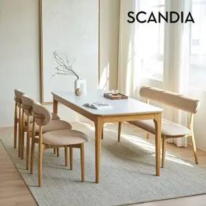 토스카나 포세린 세라믹 6인용 원목 1800 식탁세트 벤치1+의자3)