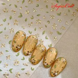 네일아트 럭셔리 골드 플라워 메탈 벚꽃 네일스티커